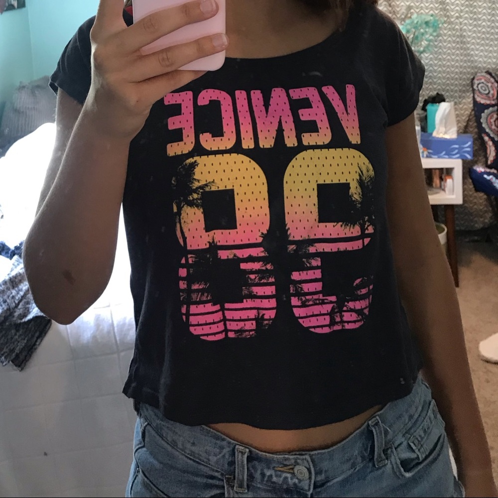 Grey VENICE cropped tee